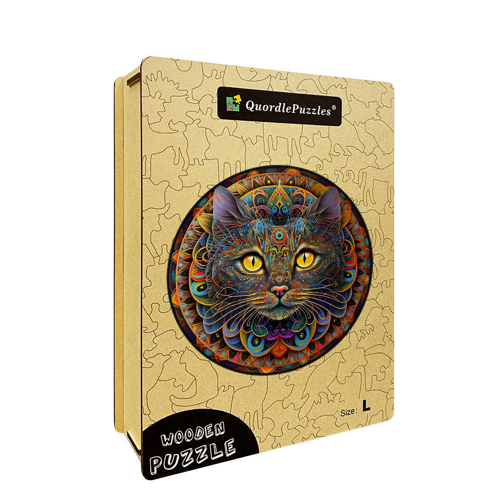Mandala-katt – träpussel