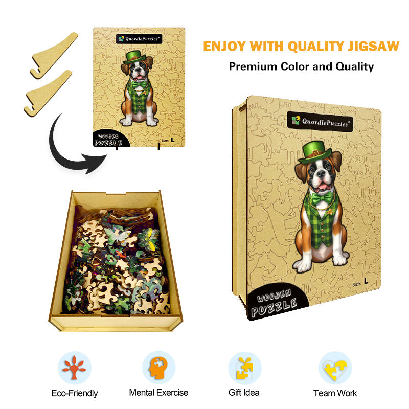 Boxerhund – St. Patrick's Day-pussel