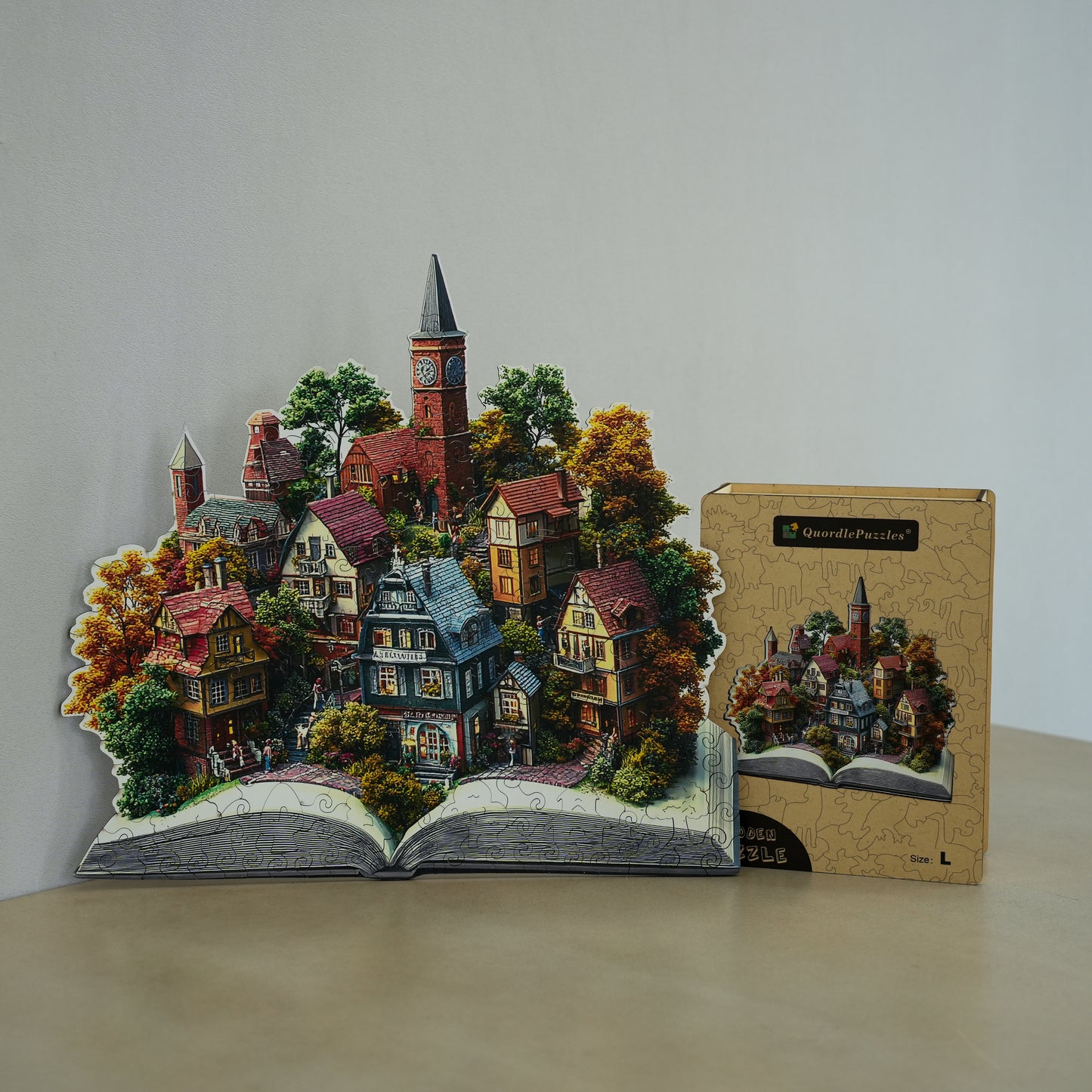 3D-träpussel: Höstbyn