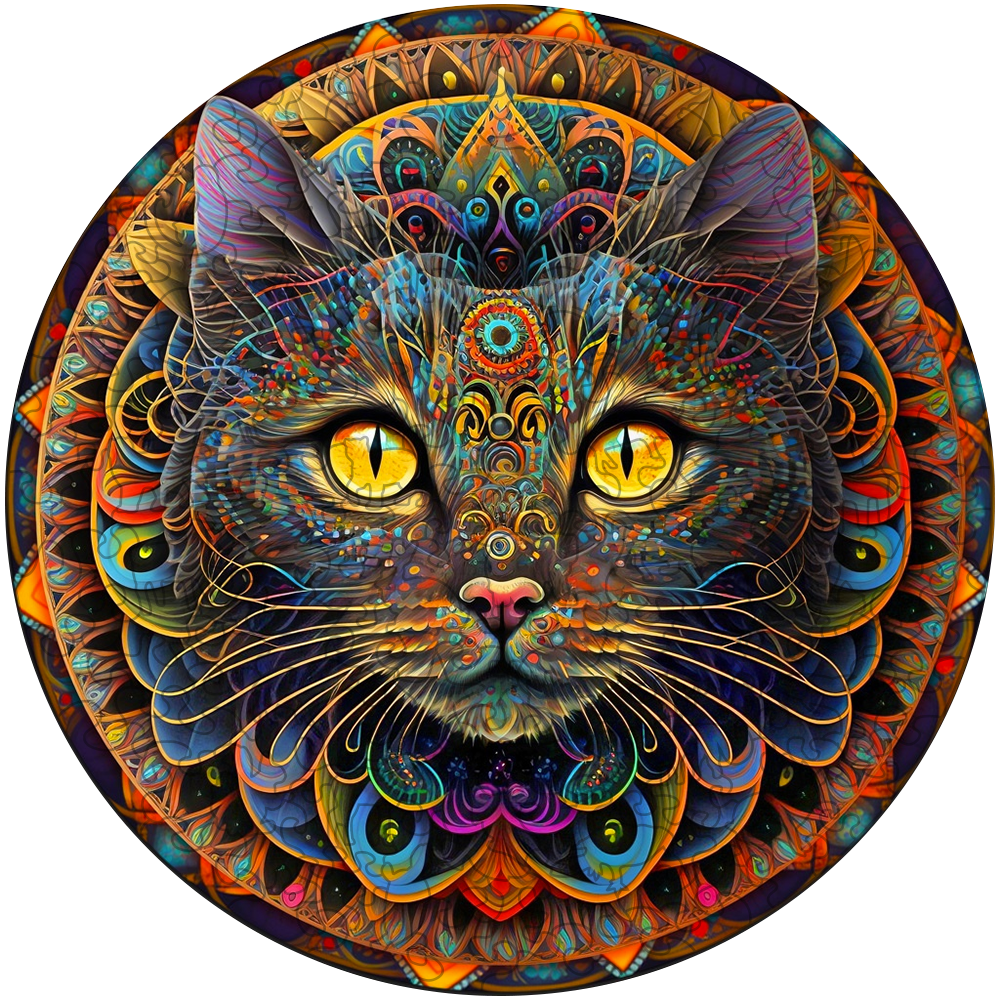 Mandala-katt – träpussel