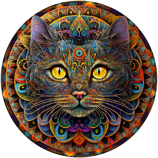 Mandala-katt – träpussel