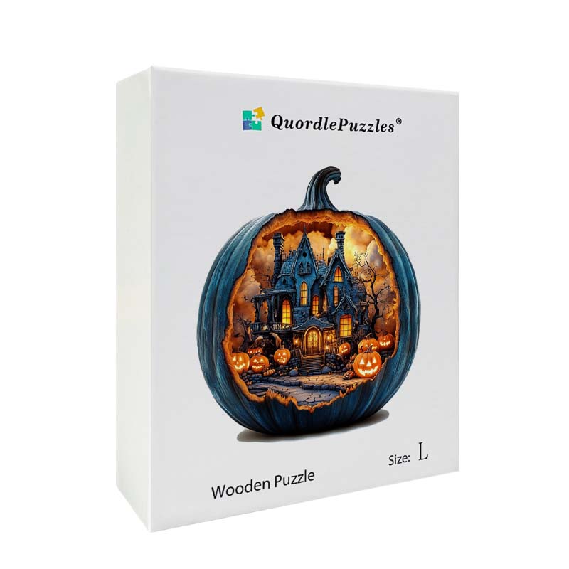 3D-träpussel: Spökhus med pumpa