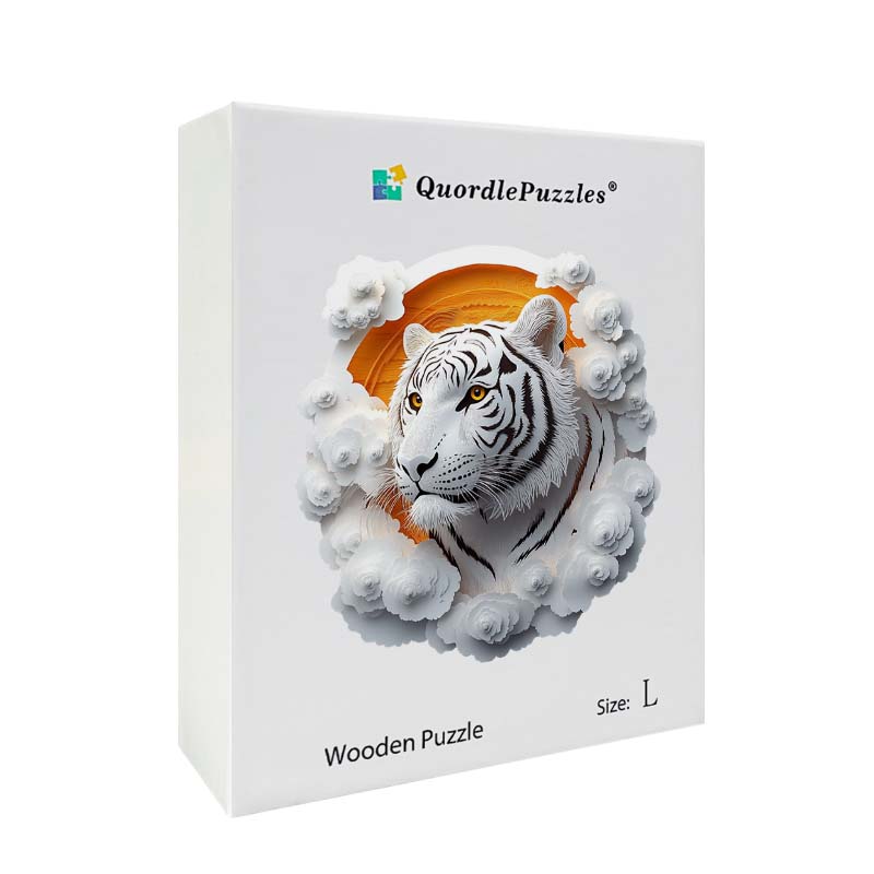 3D-träpussel: Vit tiger