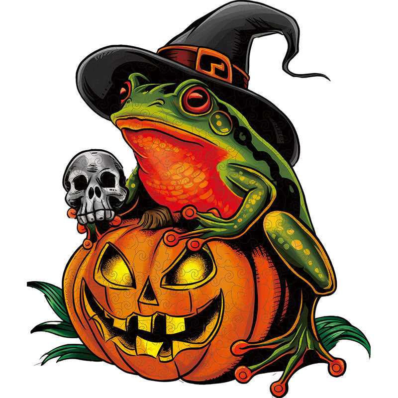 Halloween-groda med pumpa