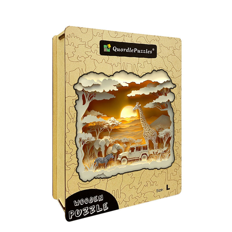 3D-träpussel: Afrikansk safari