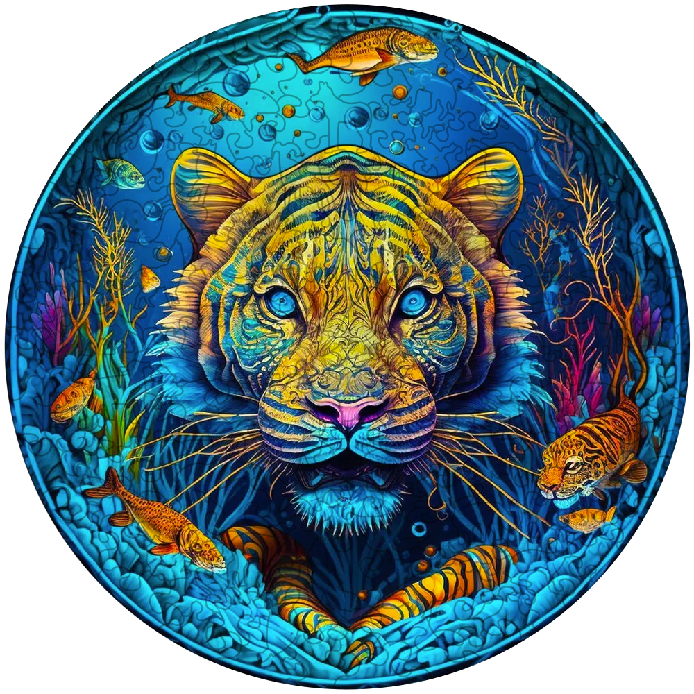 Psykedelisk tiger – träpussel