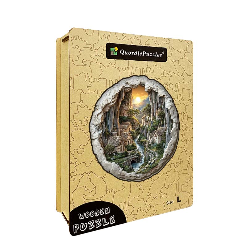 3D-träpussel: Bergsby