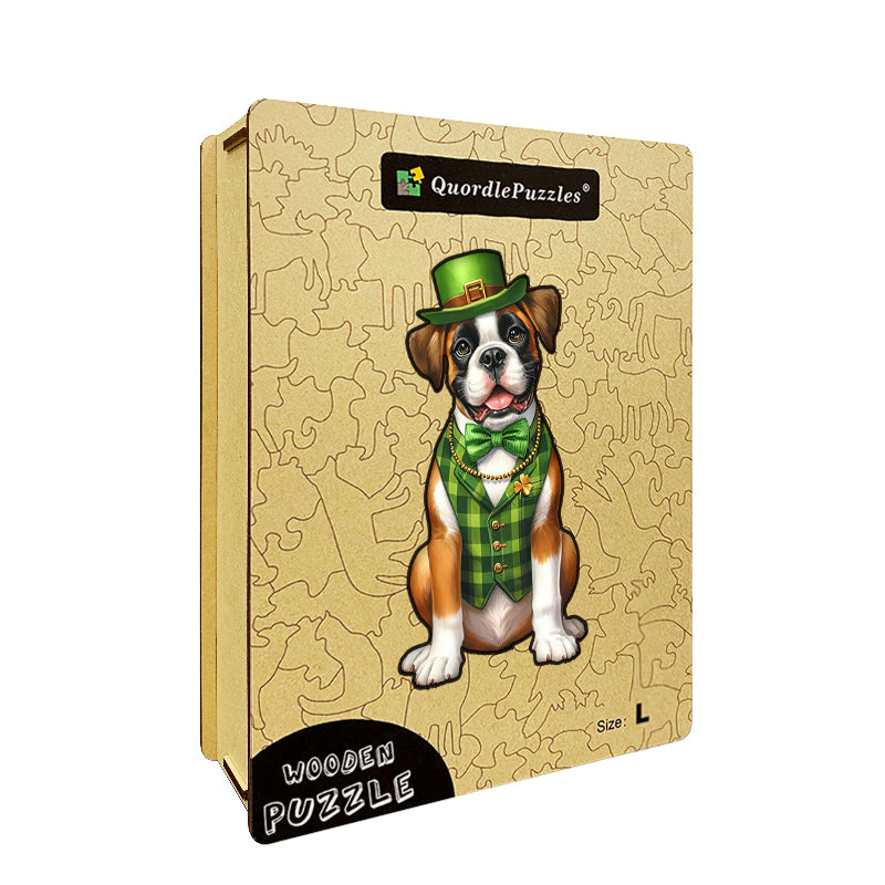 Boxerhund – St. Patrick's Day-pussel