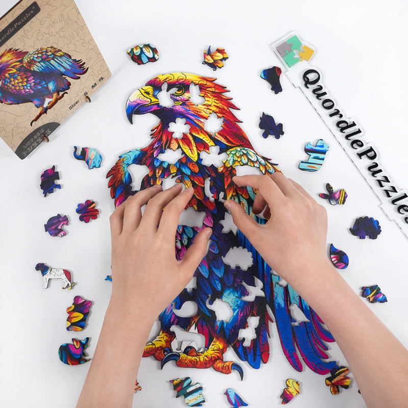Träpussel: Färgglad design från Eagle Art