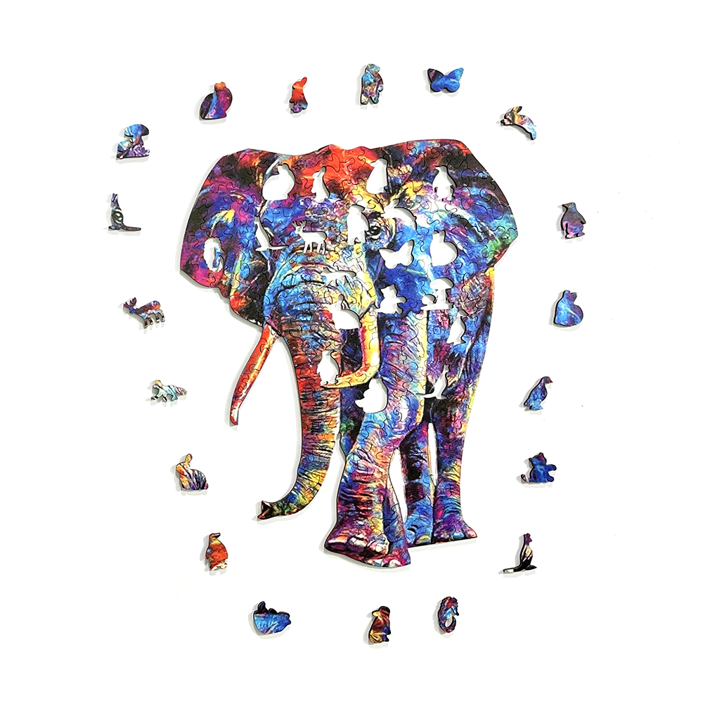 Abstrakt färgglad elefant – djurkonst