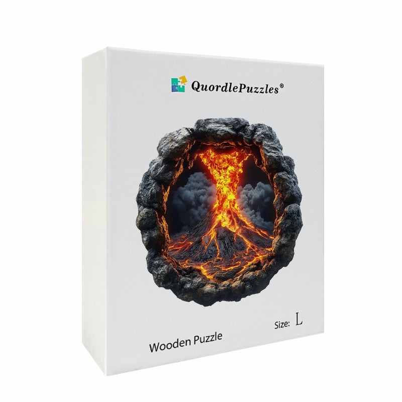 3D-träpussel: Vulkanutbrott