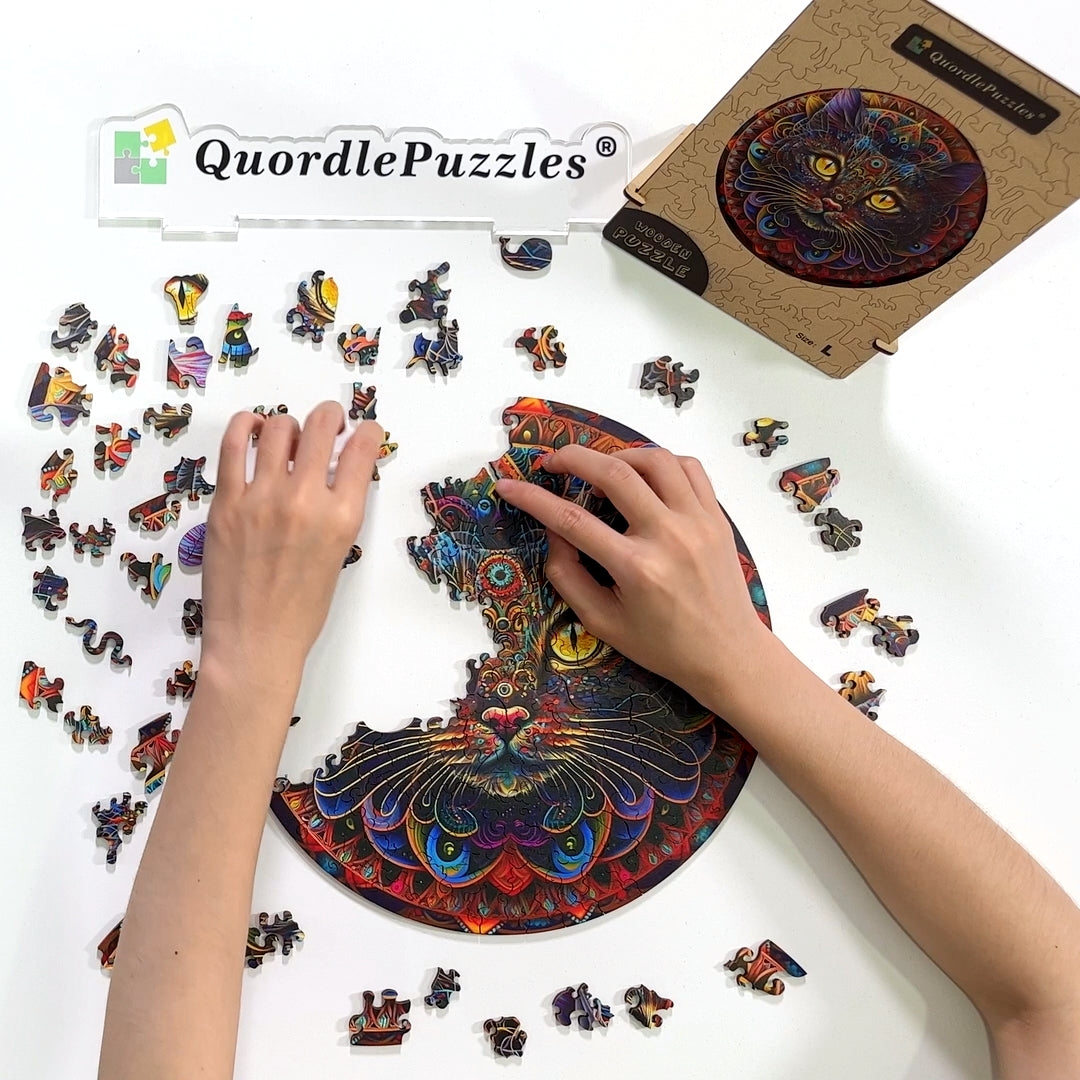 Mandala-katt – träpussel