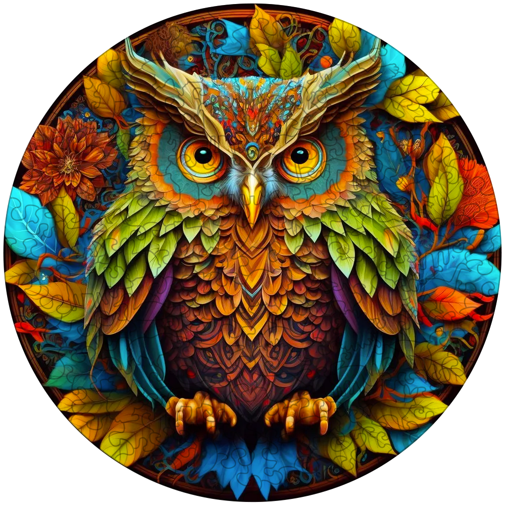 Mandala-uggla – träpussel