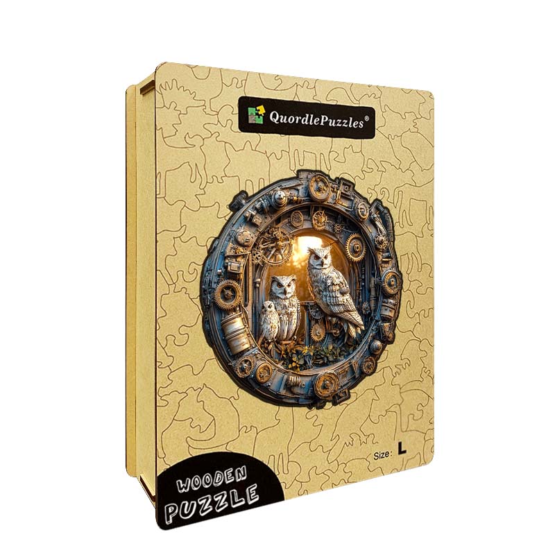 3D-träpussel: Steampunk-ugglor