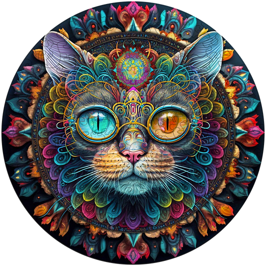 Mandala-katt – magiskt träpussel