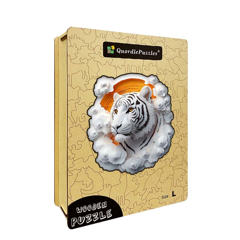 3D-träpussel: Vit tiger