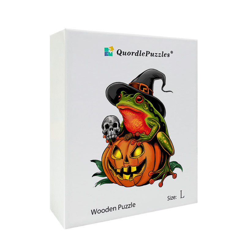 Halloween-groda med pumpa