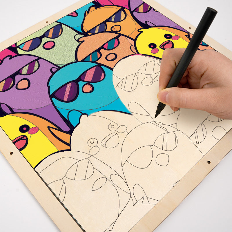 Coola fåglar - Träpussel