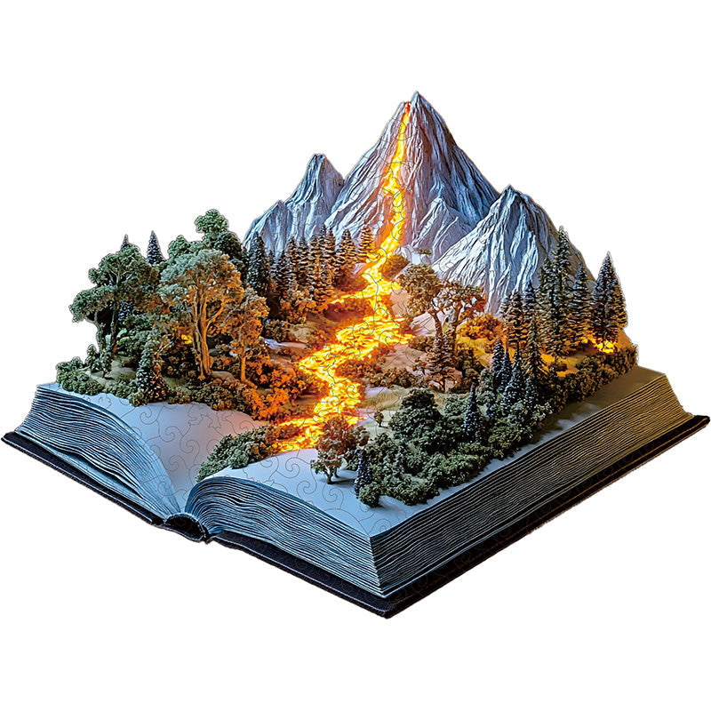 3D-träpussel: Bergssolnedgången