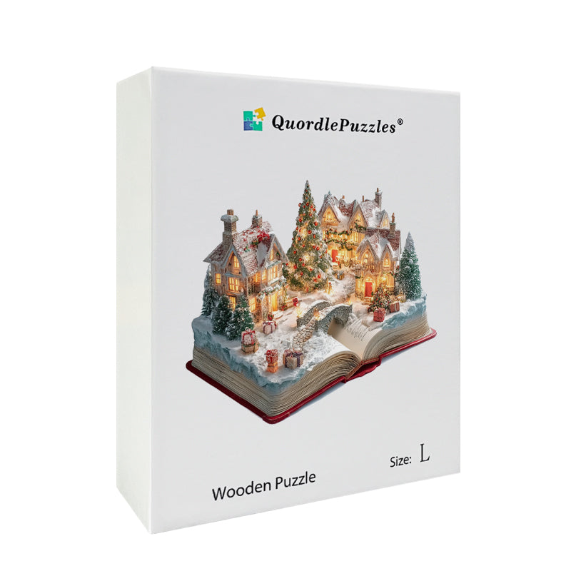 Julens pop-up-bok – Träpussel