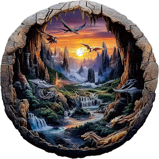 3D-träpussel: Drakar vid skymning
