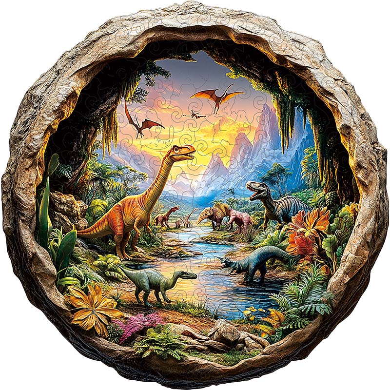 3D Träpussel Dinosaurievärld