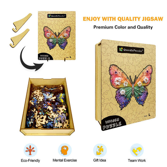 Kristallfjärilskonst Fjärilspussel i trä