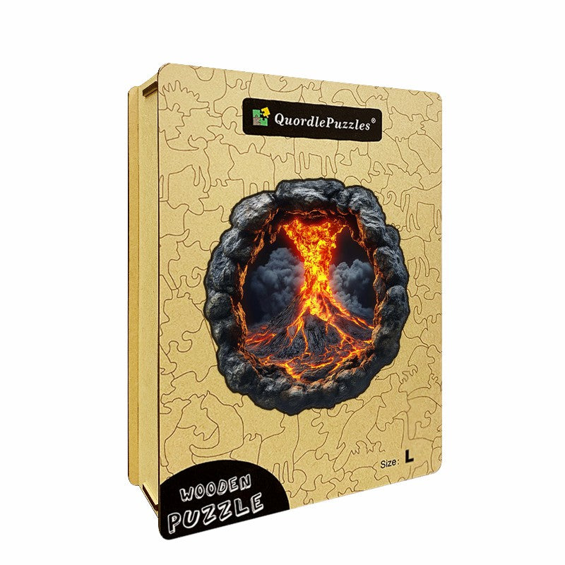 3D-träpussel: Vulkanutbrott
