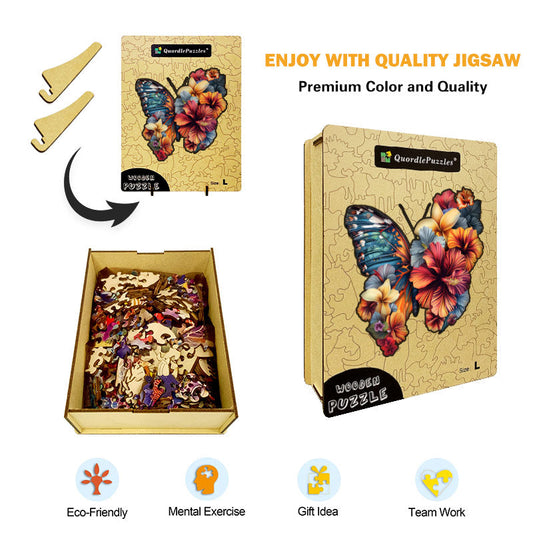 Fjäril med blommor – konsttryck