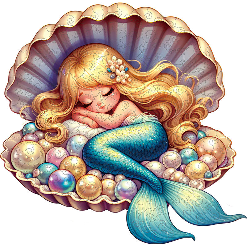 Mermaid Sleeping in Pearl Shell