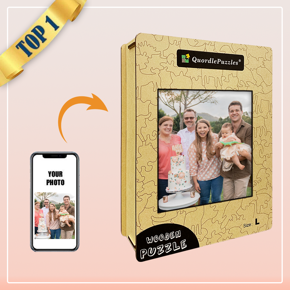 Personligt träpussel med eget foto