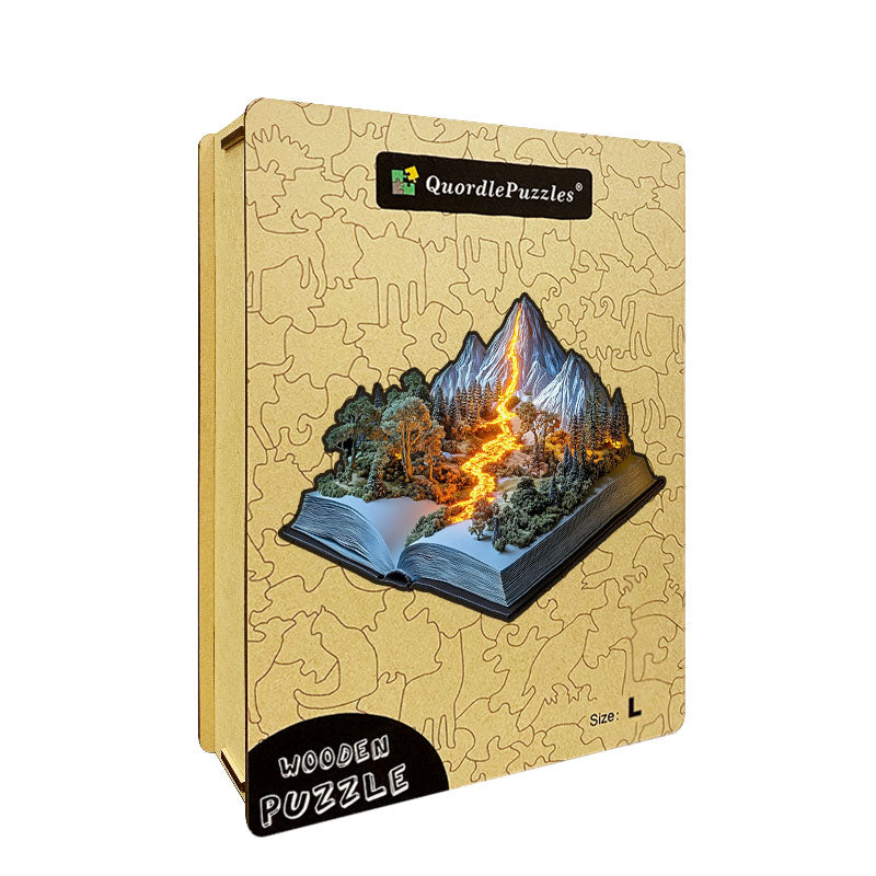 3D-träpussel: Bergssolnedgången