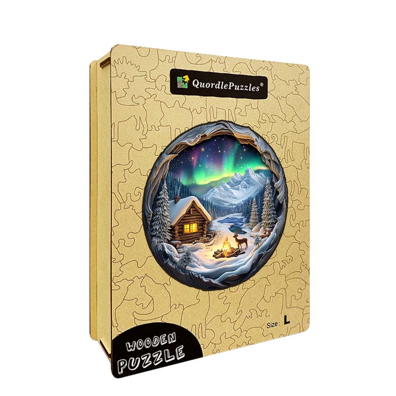 3D-träpussel: Norrskensstuga