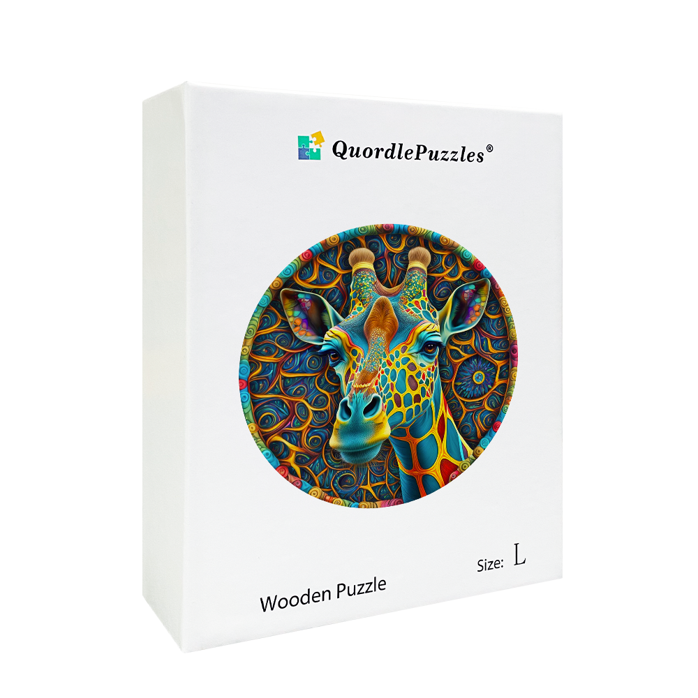 Psykedelisk giraff – träpussel