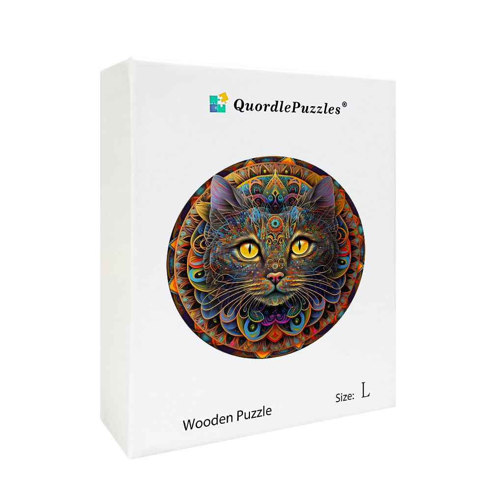 Mandala-katt – träpussel