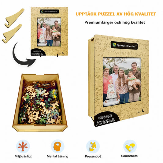 🎁Perfekt present — Personligt träpussel, du kan ladda upp din egen bild