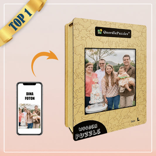 🎁Perfekt present — Personligt träpussel, du kan ladda upp din egen bild
