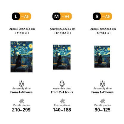 Van Gogh-inspirerad stjärnhimmel katt