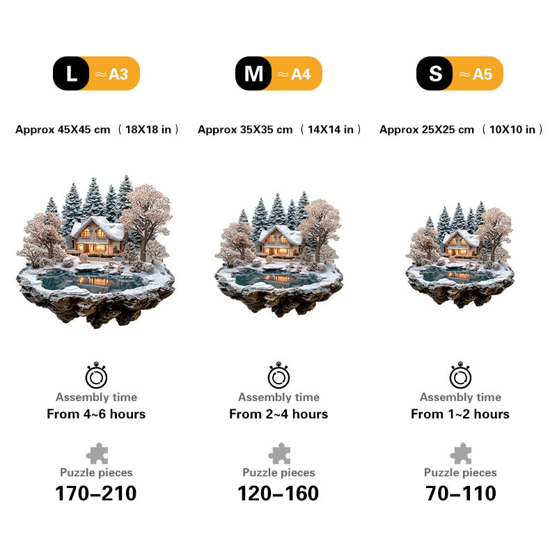 Tidsbegränsat erbjudande idag🔥Stillhet vid Vinterstugan – Träpussel