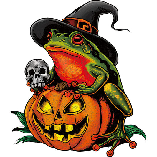 Halloween-groda med pumpa