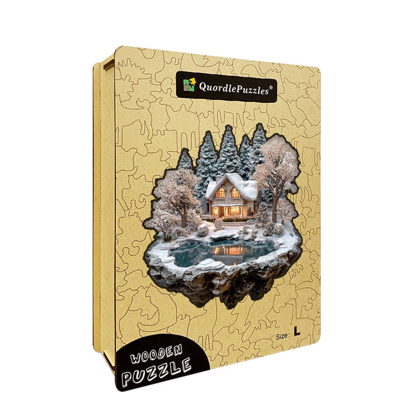 Tidsbegränsat erbjudande idag🔥Stillhet vid Vinterstugan – Träpussel