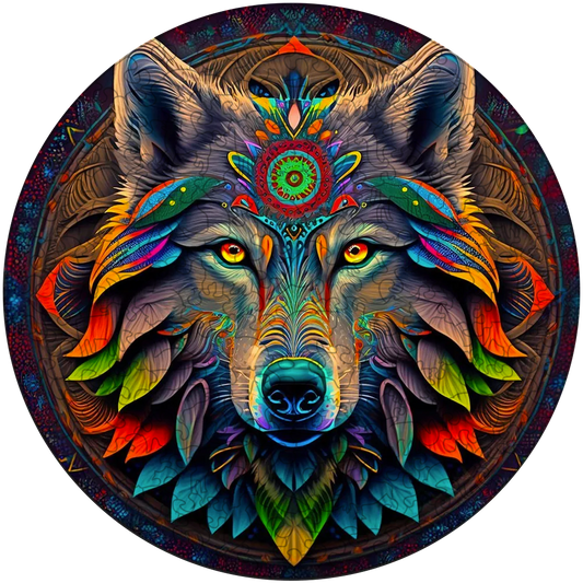 Träpussel: Mandala-folk