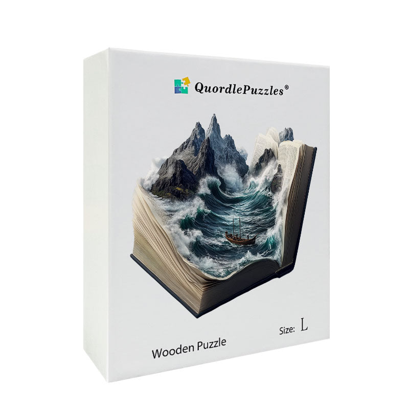 3D träpussel av oceanisk storm