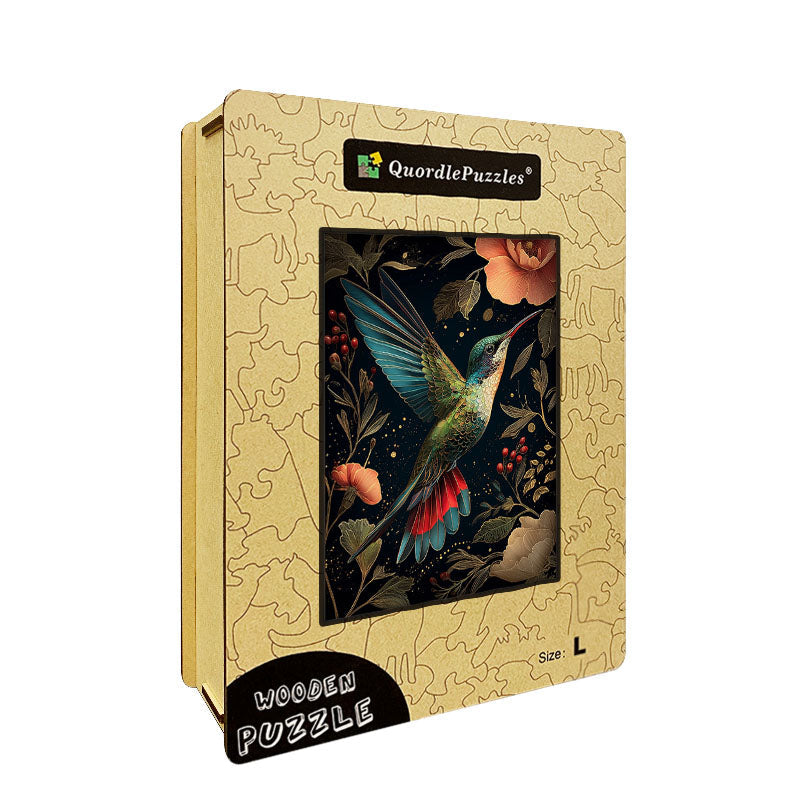 Färgglad kolibri i trä