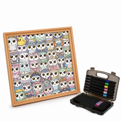 Uggla - Träpussel med målarbilder