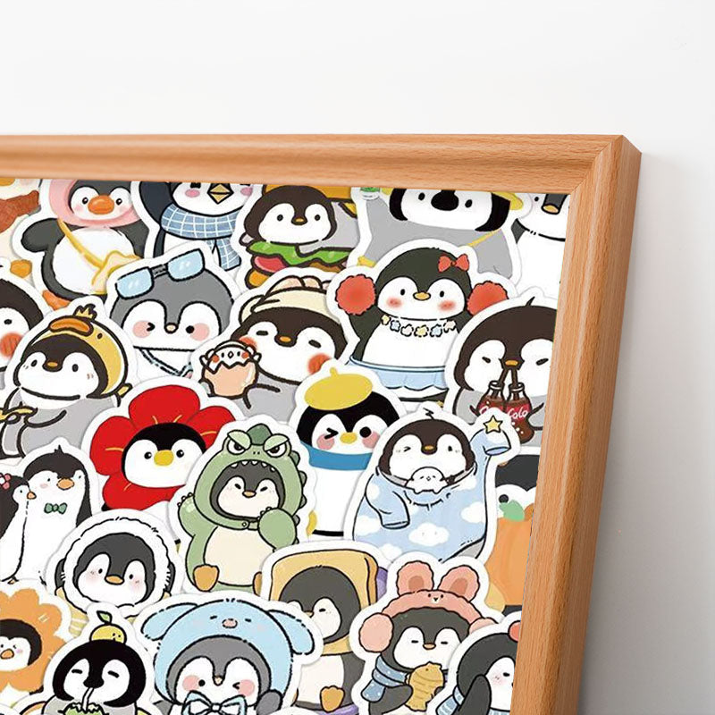 Roliga pingviner - Träpussel att färglägga