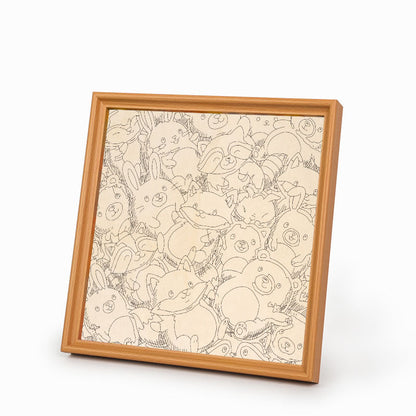 Skogsvänner - Träpussel att färglägga