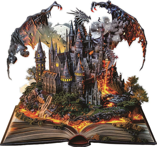 Träpussel: Drakslottet i boken