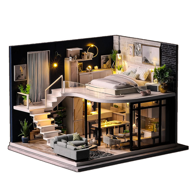 Modernt loftpussel i trä