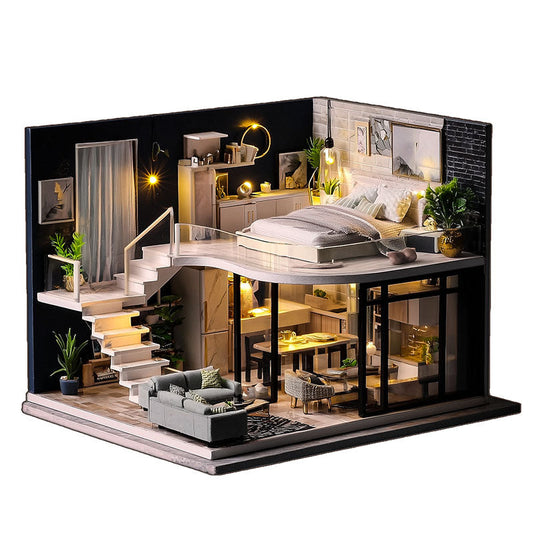 Modernt loftpussel i trä